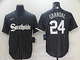 White Sox 24 Yasmani Grandal Black 2021 City Connect Cool Base Jersey,baseball caps,new era cap wholesale,wholesale hats